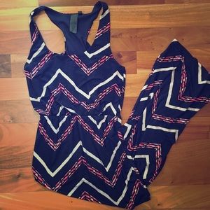 Racerback Maxi Dress - Chevron Print